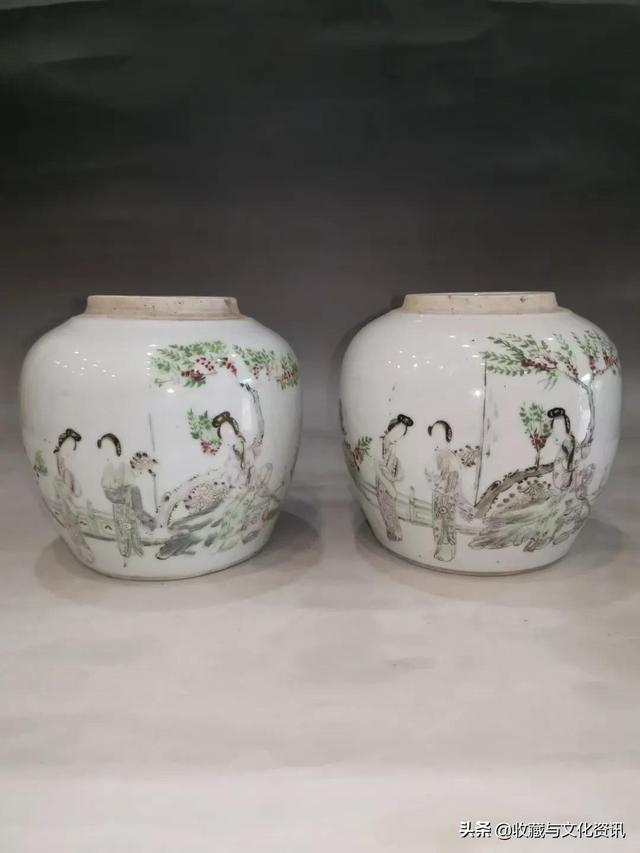 清晚期民国粉彩桃花美人罐鉴赏