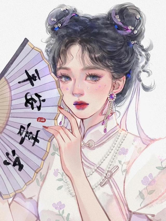76张动漫插画,画中的女孩各有风格