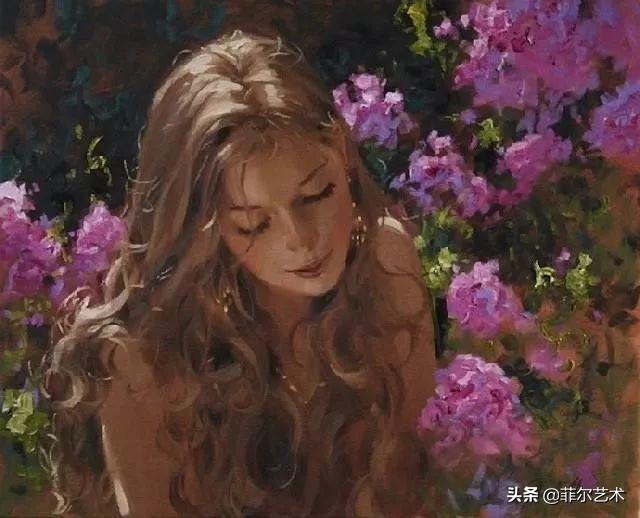 阳光般的美感，美国人体油画中那些青春靓丽的女子