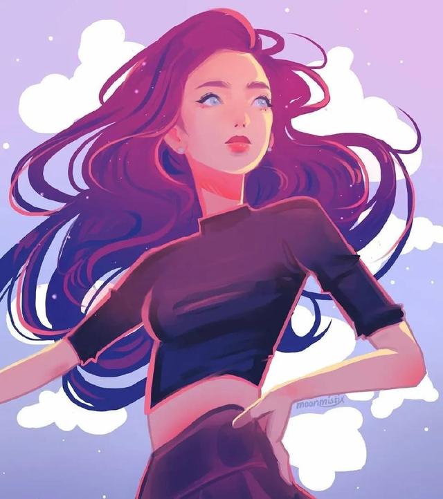 76张动漫插画,画中的女孩各有风格