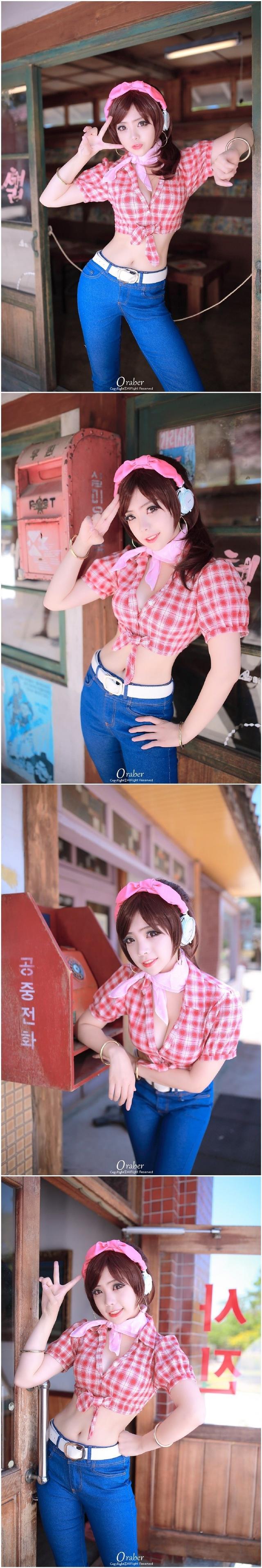 韩国美女Cos《守望先锋》D.Va 酥胸蛮腰好诱人