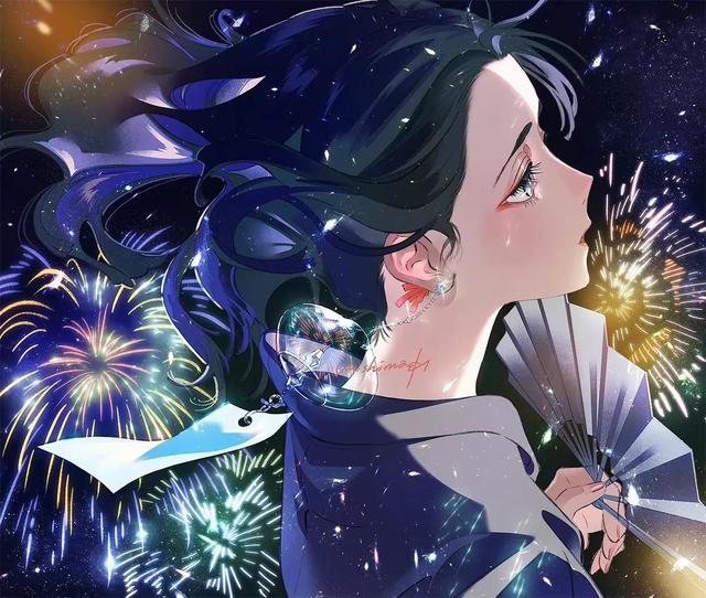 76张动漫插画,画中的女孩各有风格