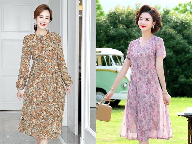 中年女人不要再穿“大花裙”了，这些小花裙更适合你，减龄显气质