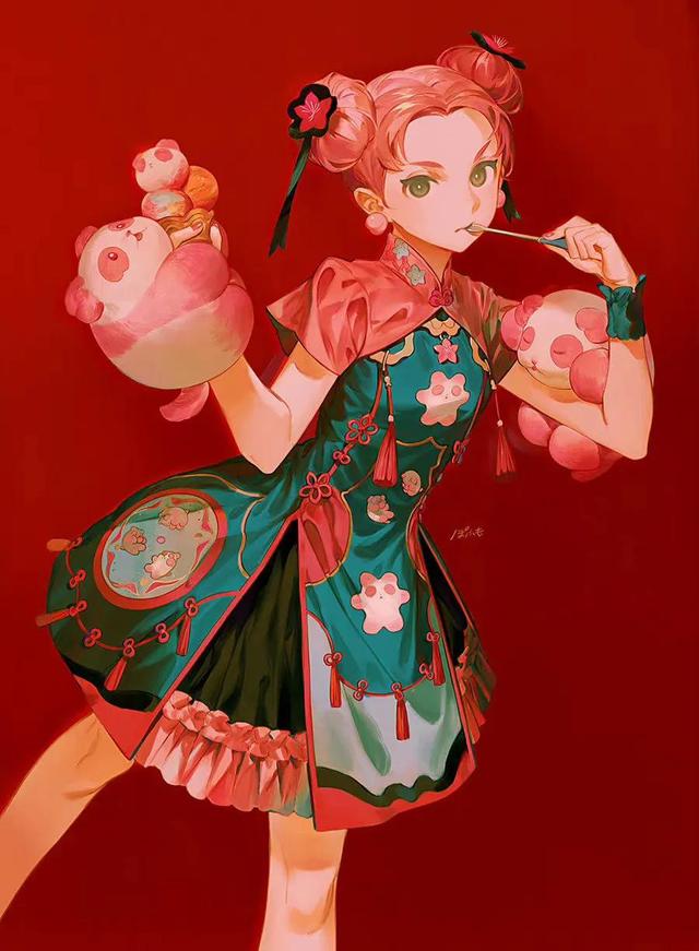 76张动漫插画,画中的女孩各有风格