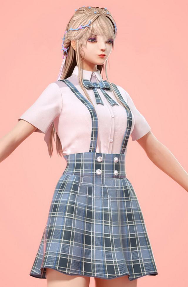 「3D模型」 三维次世代角色女孩学生动漫JK美女人物模型素材