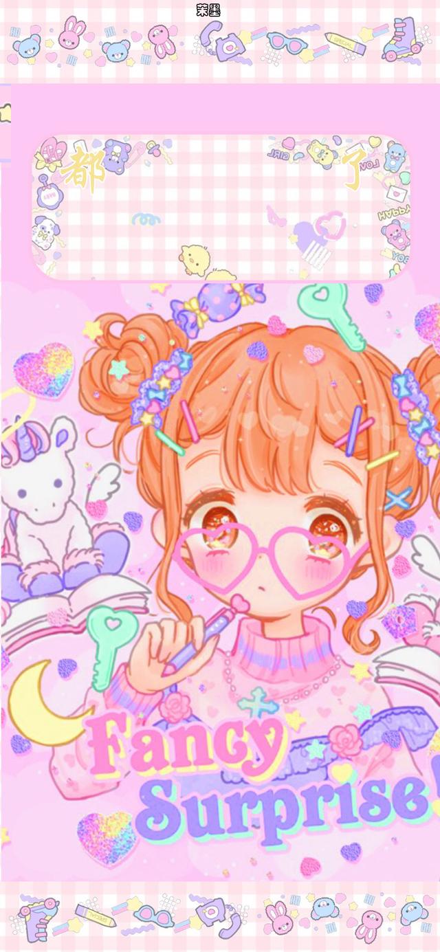 软妹动漫手机壁纸套图｜粉色少女心｜超可爱软妹粉色动漫女生头像
