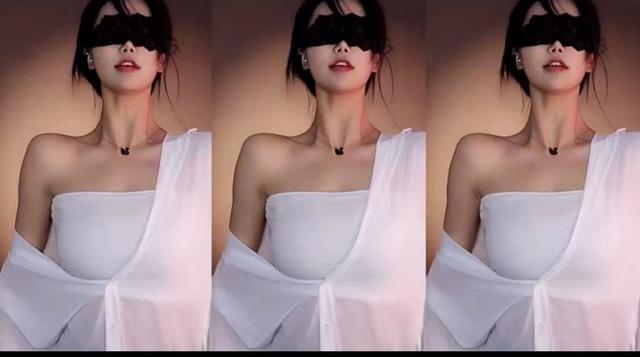 华耀学姐直播热舞尽显妩媚！白色罩衫搭配蕾丝眼罩令人大饱眼福