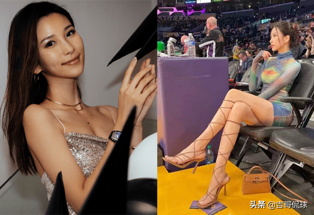 詹皇56分之夜，场边的美女又火了！超长美腿“秀”翻全场