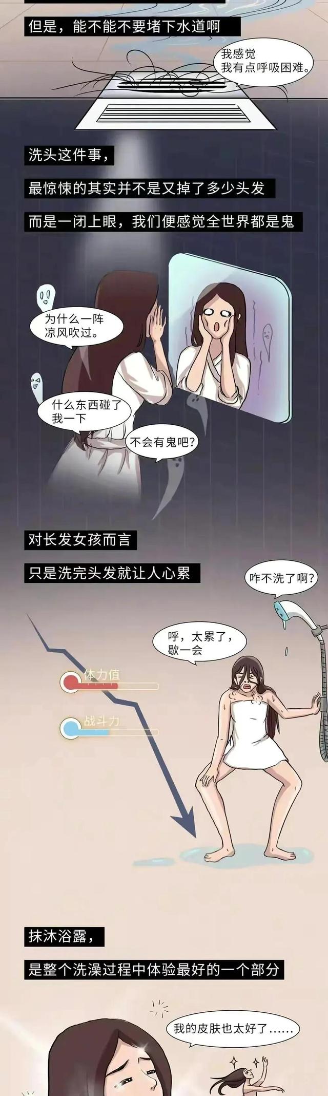 女生洗澡过程全记录，男生真接受不了！（漫画）