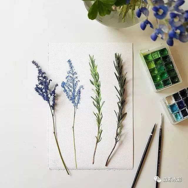 「森林系女孩」小清新水彩插画，带你走进自然的生活