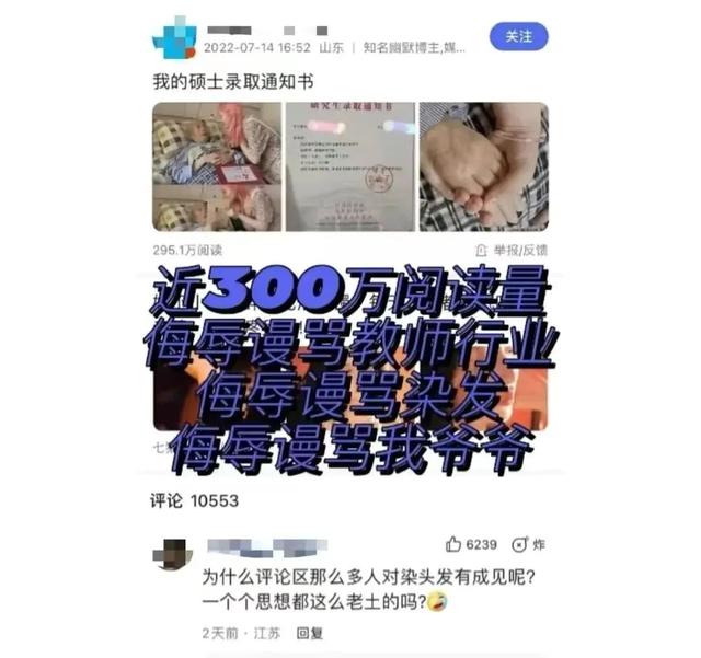 “陪酒女，夜店美女！”95后女孩保研后染粉色头发后被网暴？