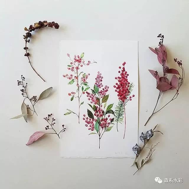 「森林系女孩」小清新水彩插画，带你走进自然的生活