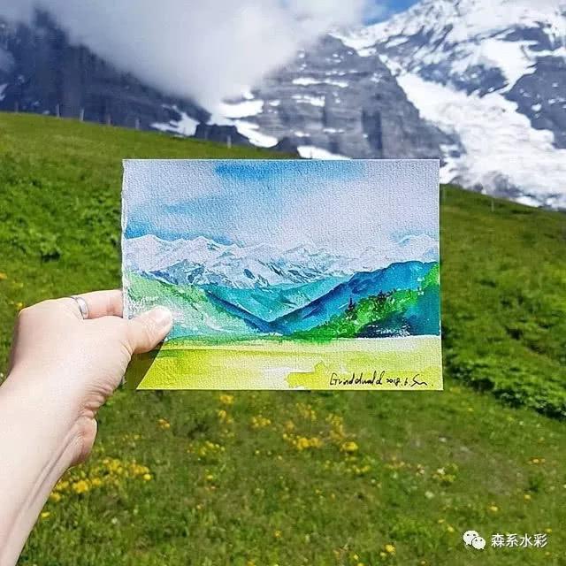 「森林系女孩」小清新水彩插画，带你走进自然的生活