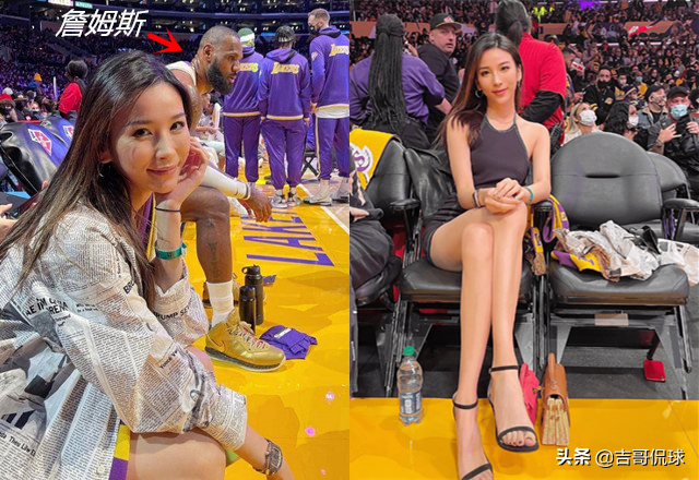 詹皇56分之夜，场边的美女又火了！超长美腿“秀”翻全场