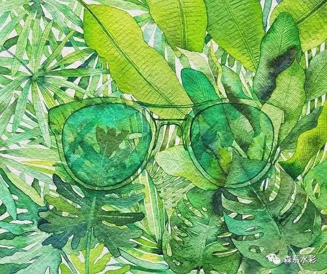 「森林系女孩」小清新水彩插画，带你走进自然的生活