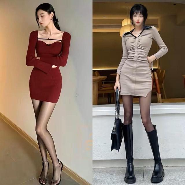讲真！今年春天最流行“丝袜”穿搭，学着穿优雅迷人显腿长