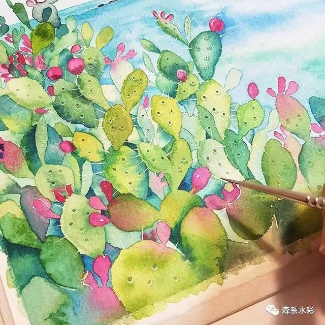 「森林系女孩」小清新水彩插画，带你走进自然的生活