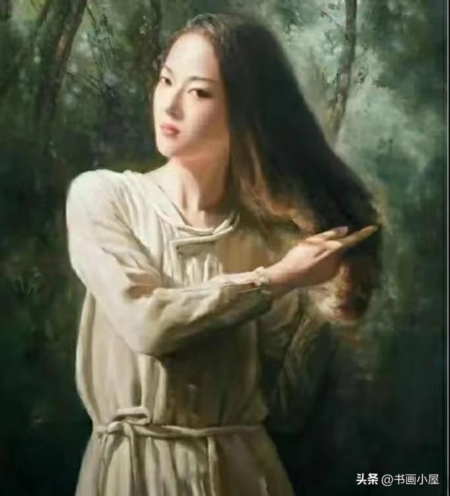 人体艺术油画,婀娜多姿的美女要从画卷中走出来了