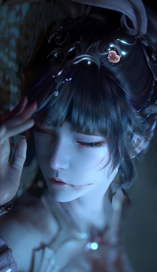 网友自制小舞战损壁纸，45度落泪绝了，样子好凄美