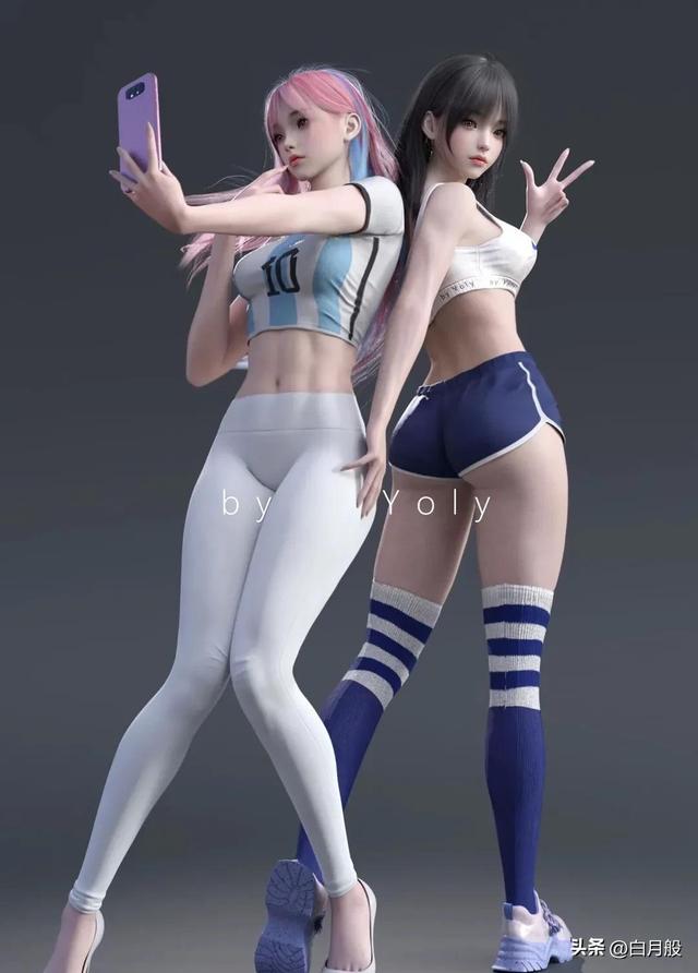 3D建模美女插画