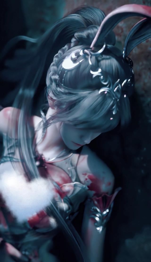 网友自制小舞战损壁纸，45度落泪绝了，样子好凄美