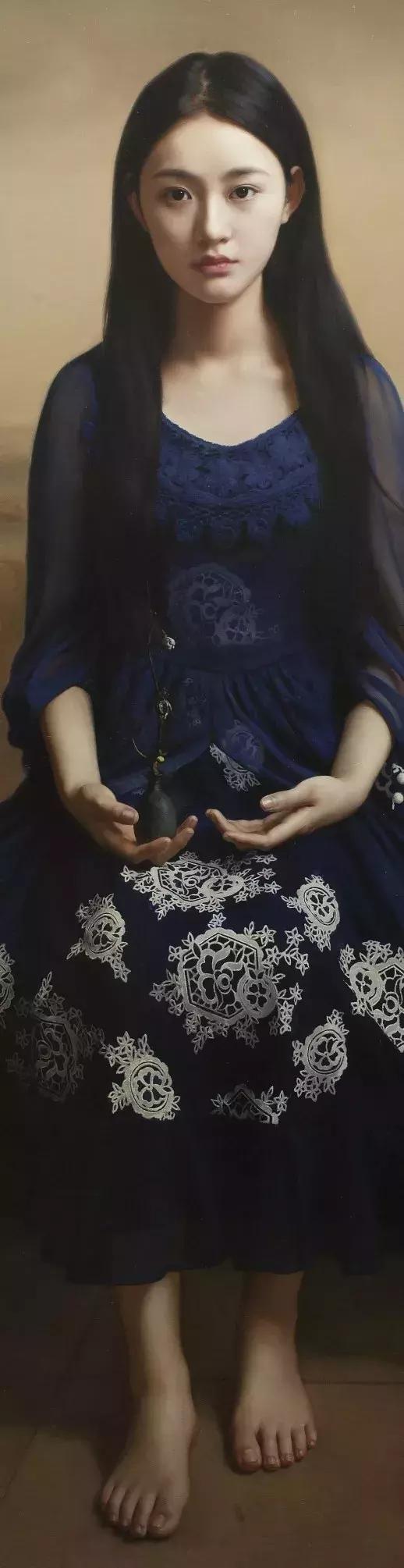 油画大师们笔下的美女明星们，林志玲最美，她最仙