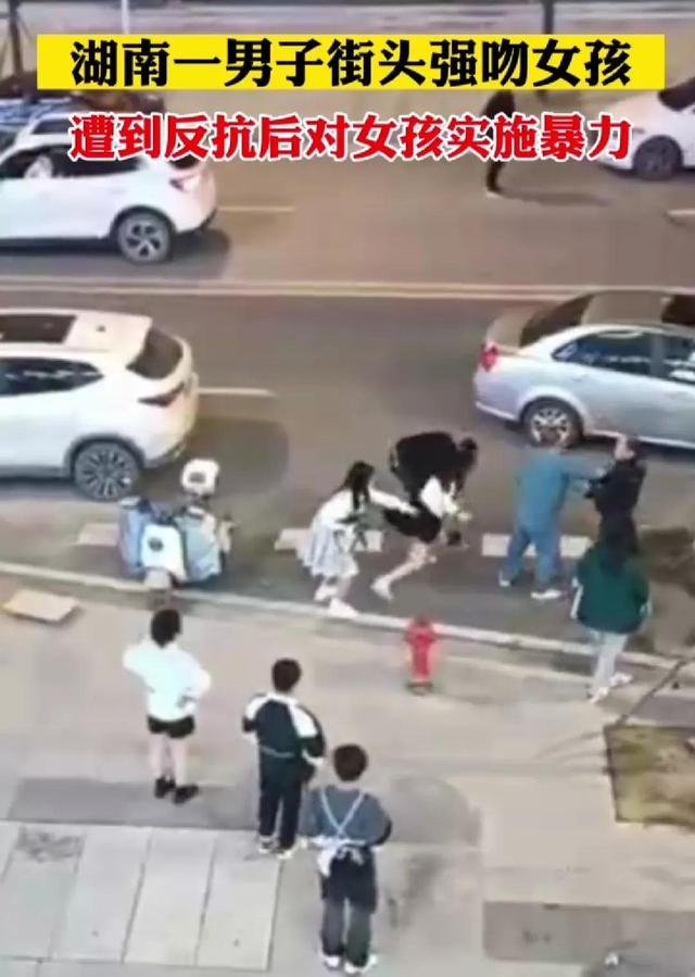 无耻之徒，太无耻了：男子当街强吻女孩，女孩反抗对其实施暴力