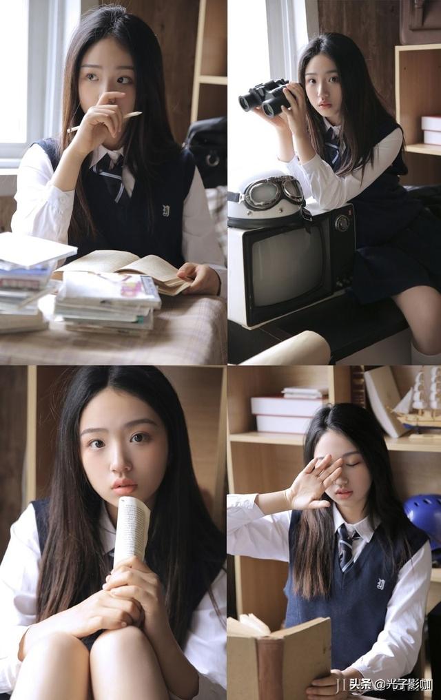 可爱清纯氧气美女学生妹制服俏丽个人写真图片