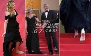 赤脚的豪爽女星！“暮光女”小K又脱高跟鞋，而她却不是戛纳第一人
