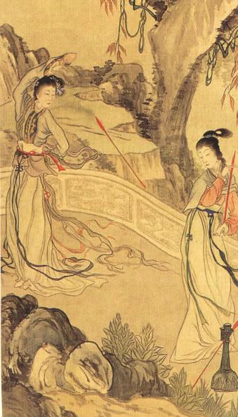 古代美女们的娱乐：投壶、寻梅、鼓瑟、吹箫
