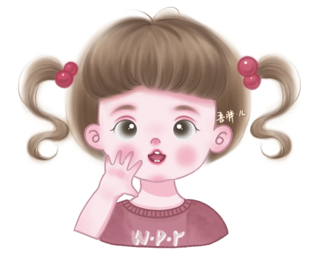 萌萌的Q版小女孩小男孩插画，画面粉粉嫩嫩太可爱啦