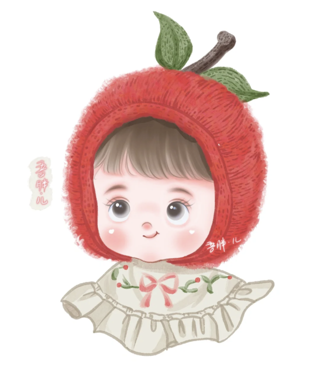 萌萌的Q版小女孩小男孩插画，画面粉粉嫩嫩太可爱啦