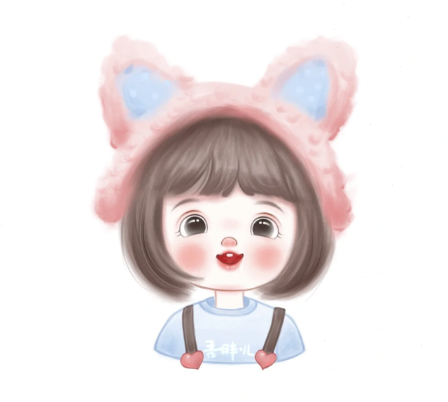 萌萌的Q版小女孩小男孩插画，画面粉粉嫩嫩太可爱啦