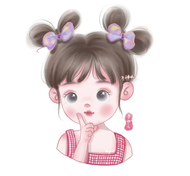 萌萌的Q版小女孩小男孩插画，画面粉粉嫩嫩太可爱啦