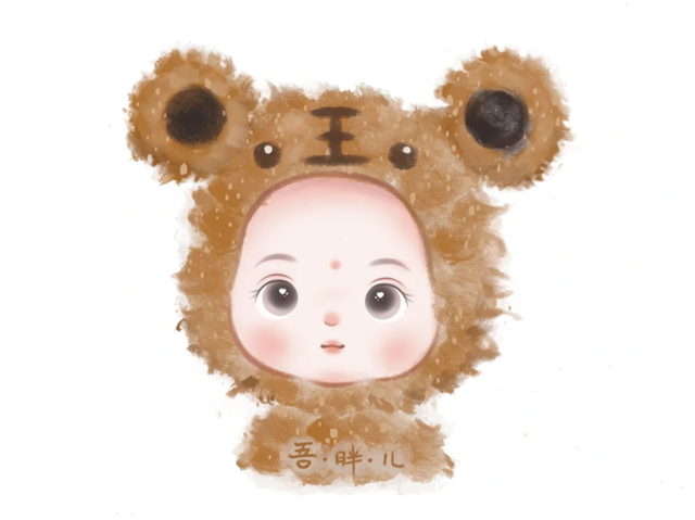 萌萌的Q版小女孩小男孩插画，画面粉粉嫩嫩太可爱啦