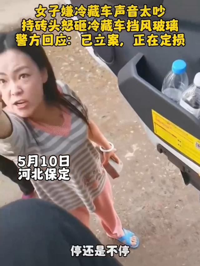河北保定女子嫌冷藏车吵让司机关掉，遭拒后拿砖头砸车，这样的母老虎谁敢娶？