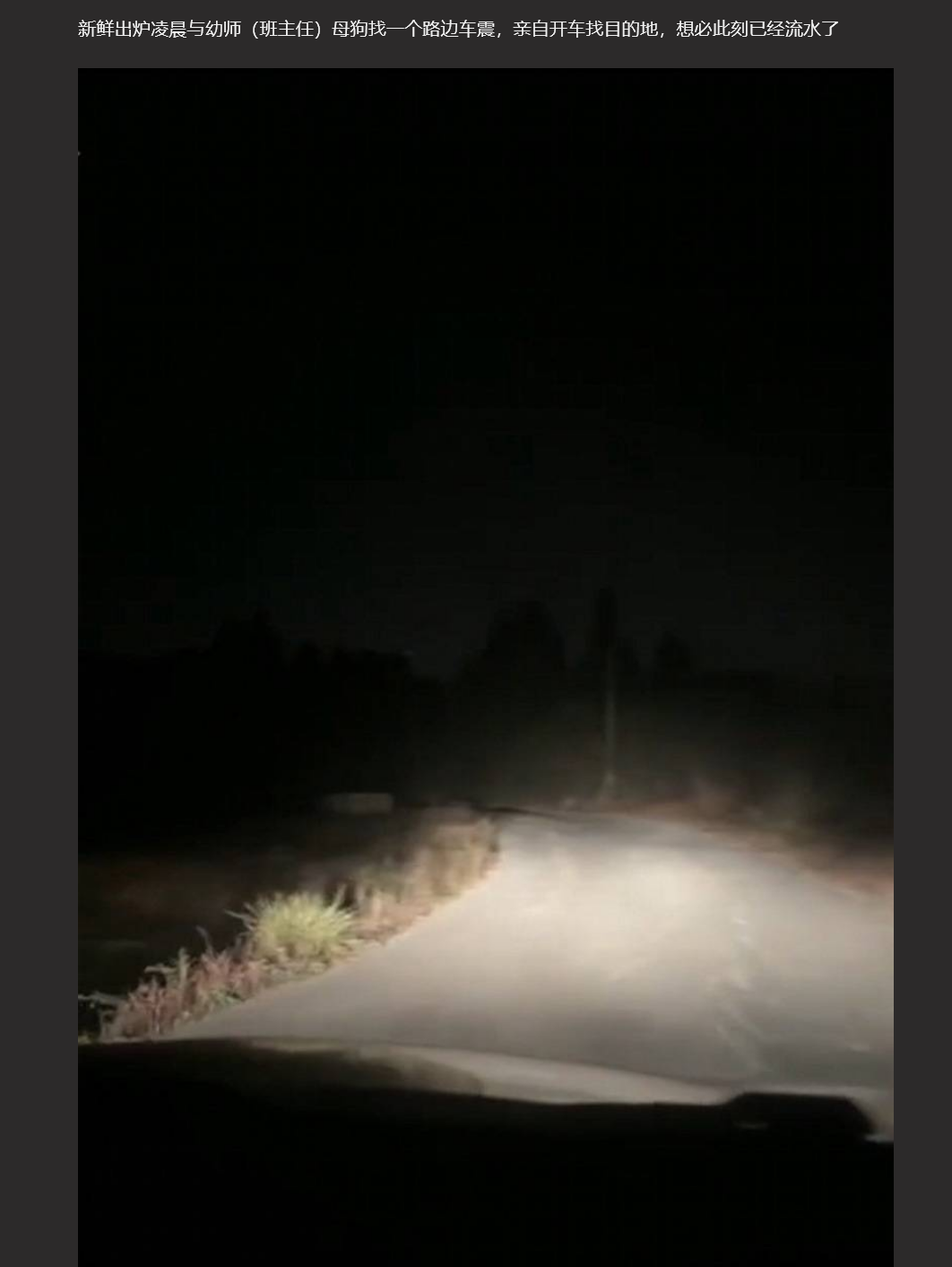 车震 96 年幼师 没关车窗疯狂淫叫！凌晨与幼师班主任激情车震 不知道有没有路人听见！