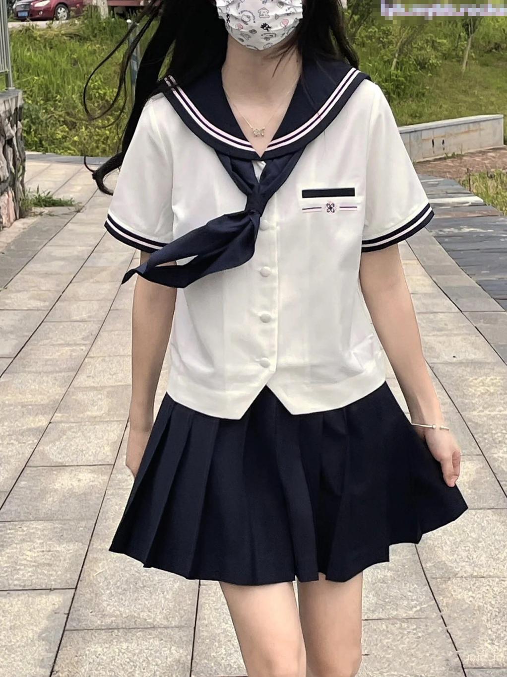 校服学妹 花季美少女 双马尾 校服 重点中学三重buff