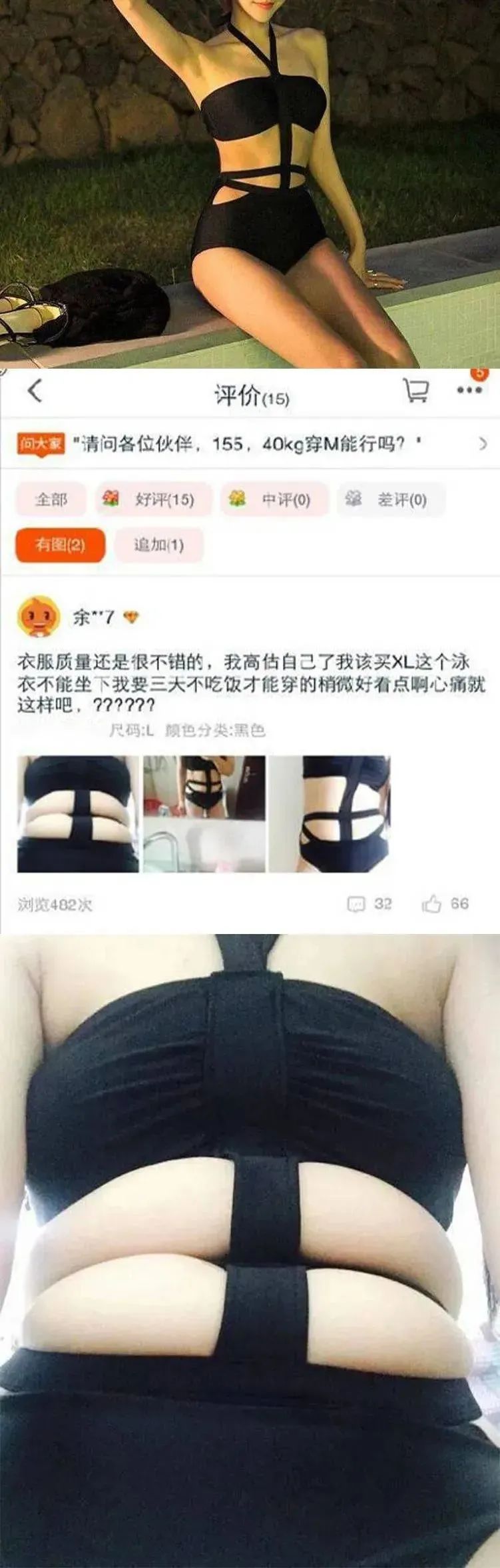 妹子的性感泳衣买家秀！哈哈哈，差点把我看冒火了！