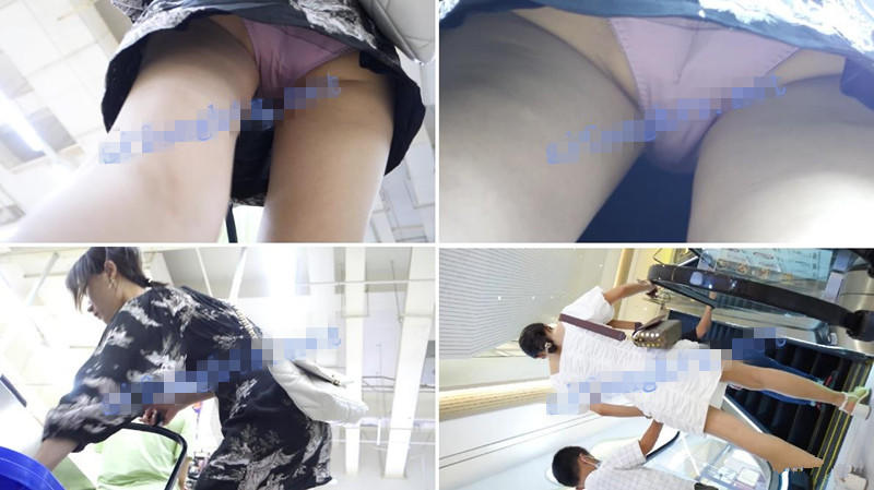 商场景区贴身近景偷拍时尚打扮美女裙底风光