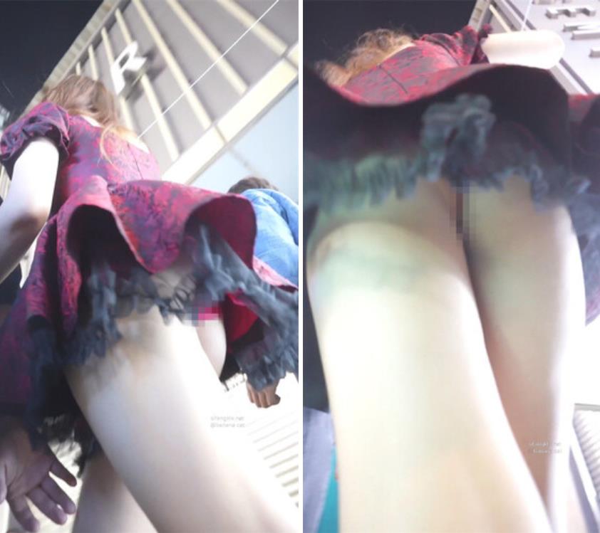 偷拍两个性感短裙美女超短蕾丝公主裙..性感丁字裤..美女当众被男友捏屁股超短齐B女仆装过膝袜圆润美腿