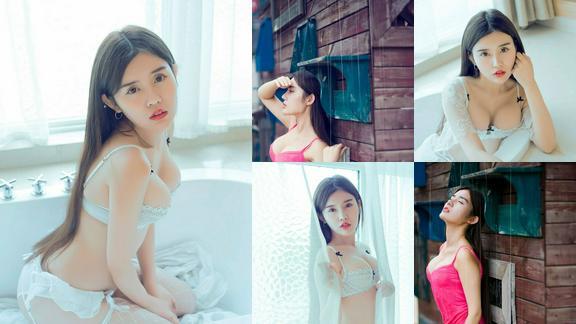 嫩模兔子NINA居家浴缸里白色蕾丝内衣秀傲人豪乳诱惑写真