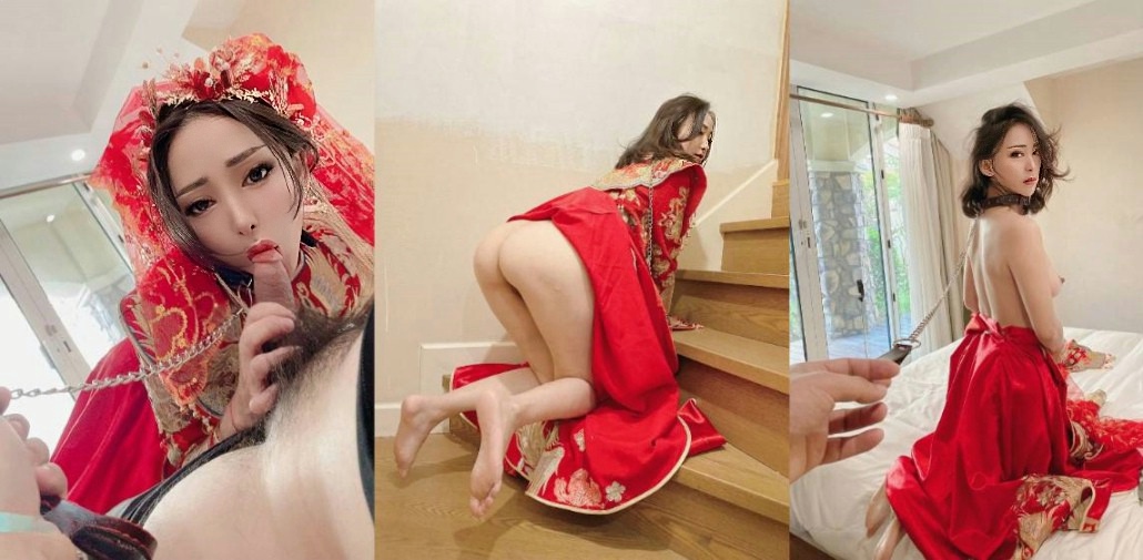 还未到结婚年龄的肥臀婊扮华丽新娘母狗[28P]