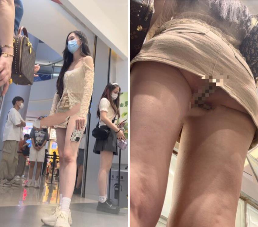 尾随偷拍美女裙底吊带裙美女捂裙子上楼梯透明蕾丝内正面露黑色极品黄色超短包臀裙长腿美女排队买奶茶被CD