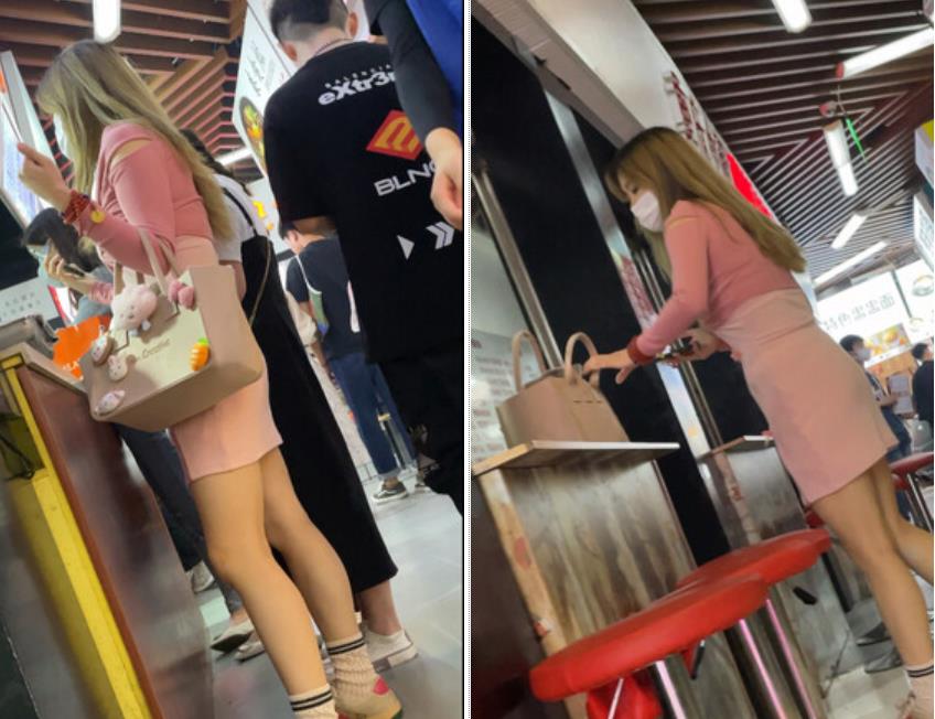 大神偷拍美女裙底SR级！清纯双马尾妹子内裤勒出逼缝白色印花连衣裙极品美腿小姐姐，白色内内漏毛