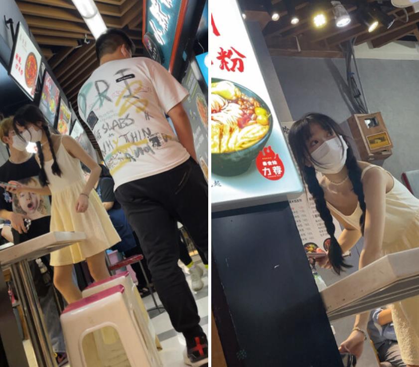 大神偷拍美女裙底SR级！清纯双马尾妹子内裤勒出逼缝白色印花连衣裙极品美腿小姐姐，白色内内漏毛