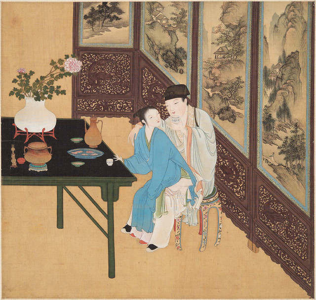 分享一套中国古代春宫图，性教育启蒙绘画