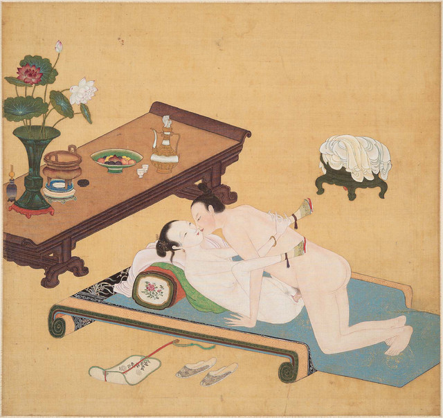 分享一套中国古代春宫图，性教育启蒙绘画