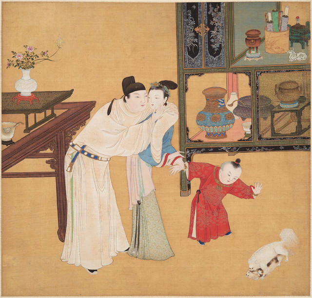 分享一套中国古代春宫图，性教育启蒙绘画