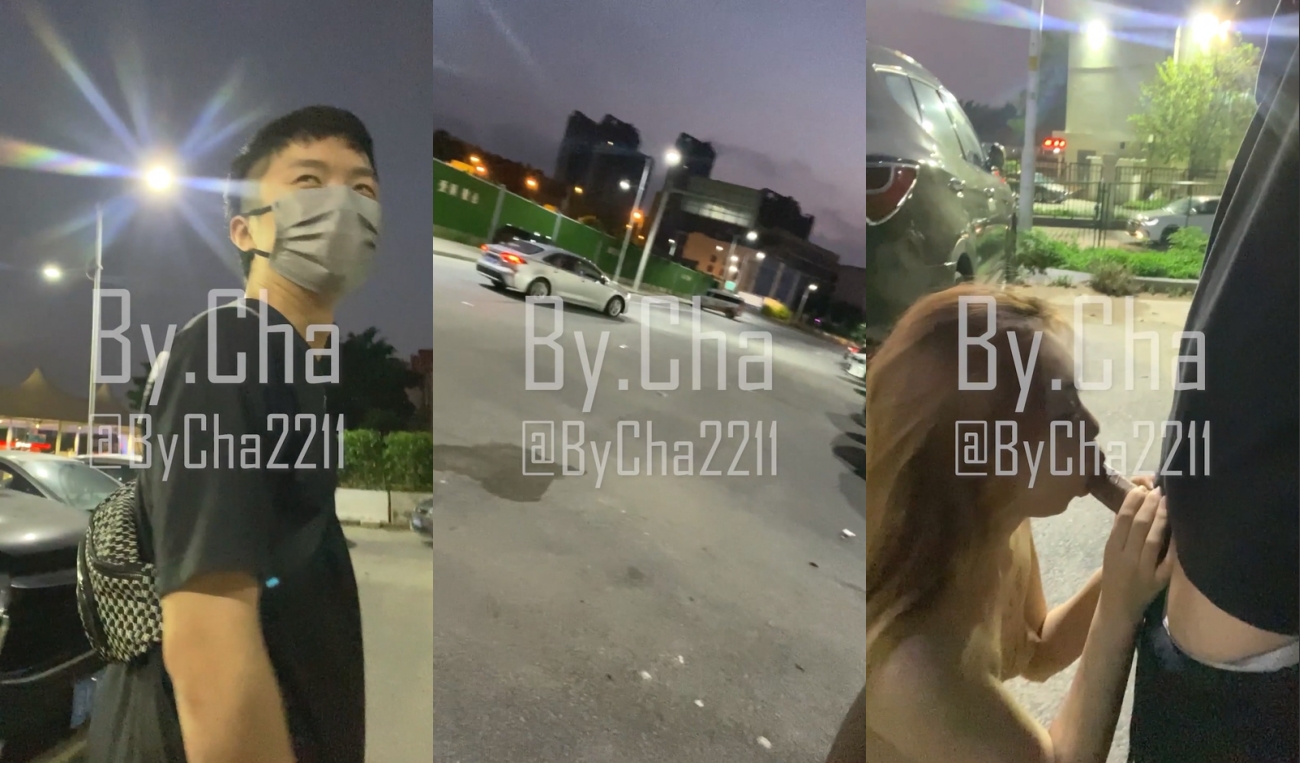 推特红人【查小理-吴晗】全裸任务，车来车往路边搭讪小青年免费给口活，对话刺激